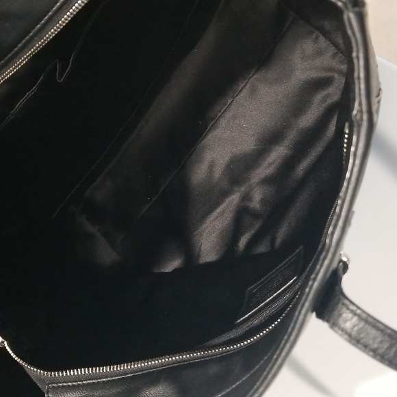 Coach Large Black Leather Taylor Tote, Silver Hardware - Picture 15 of 16